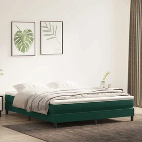 vidaXL Κρεβάτι Boxspring χωρίς Στρώμα Σκούρο Πράσινο 180x210εκ.