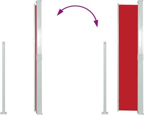 vidaXL Σκίαστρο Πλαϊνό Συρόμενο Κόκκινο 160 x 500 εκ.