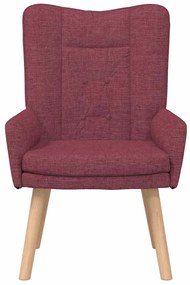 vidaXL Πολυθρόνα Κόκκινο 63 x 67 x 94 εκ. Ύφασμα και κόντρα πλακέ