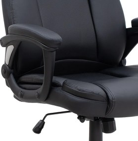 Καρέκλα γραφείου διευθυντική Morgan Megapap από τεχνόδερμα χρώμα μαύρο 67x65x112/122εκ.