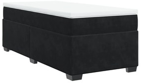 vidaXL Κρεβάτι Boxspring με Στρώμα Μαύρο 100x200 εκ. Βελούδινο