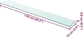 vidaXL Ράφια Πάνελ 2 τεμ. Διάφανα 110 x 15 εκ. Γυάλινα