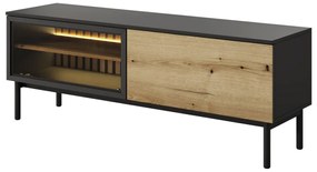 Έπιπλο Τηλεόρασης Lang Με Βιτρίνα 150x39x55cm Anthracite-Natural Evoke