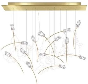 Κρεμαστό Φωτιστικό Οροφής 14xLED 3,2W Μπρονζέ Dimmable Χειροποίητο Ορθογώνια Βάση Tulip TULSL00PRS03CLDLNCEU Slamp-TULSL00PRS03C TULSL00PRS03CLDLNCEU