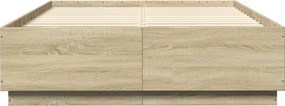 vidaXL Πλαίσιο Κρεβατιού με LED Sonoma Δρυς 150x200εκ. Επεξ. Ξύλο