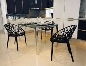 Πολυθρόνα Crystal Ακρυλική Διάφανη Μαύρη