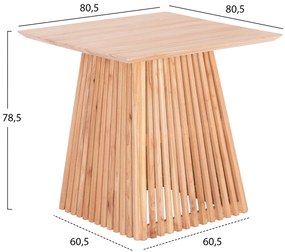 ΤΡΑΠΕΖΙ ΤΡΑΠΕΖΑΡΙΑΣ ΤΕΤΡΑΓΩΝΟ FRANTZ HM9458.01 ΜΑΣΙΦ MINDI ΞΥΛΟ 80,5x80,5x78,5Yεκ.