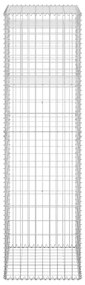 vidaXL Συρματοκιβώτια Στύλοι 2 τεμ. 50 x 50 x 180 εκ. Σιδερένιοι