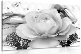 Εικόνα πολυτελές τριαντάφυλλο με αφαίρεση σε ασπρόμαυρο - 120x80