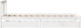 vidaXL Σκελετός Κρεβ. Χωρίς Στρώμα Λευκό 90x200 εκ Μασίφ Πεύκο