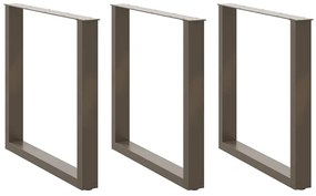 Πόδια Τραπεζαρίας σε Σχήμα U 3 τεμ. από Φυσικό Ατσάλι 80x(72-73) εκ. Ατσάλι