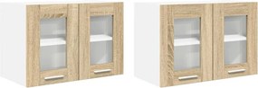 vidaXL Κρεμαστό ντουλάπι 2 pcs Δρύς Sonoma Επεξεργασμένο Ξύλο