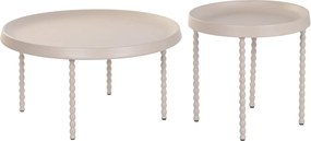 Σετ με 2 τραπέζια Home ESPRIT Κρεμ 75 x 75 x 40 cm