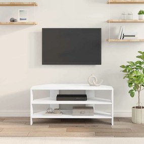 vidaXL ΓωνιακήΒάσηΤηλεόρασης Λευκό 102x40,5x45εκ Επεξεργασμένο ξύλο