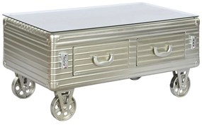 Τραπεζάκι Καφέ Home ESPRIT Μέταλλο Κρυστάλλινο 100 x 52 x 46 cm