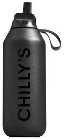 Μπουκάλι Θερμός Series 2 Flip Chilly's με πτυσσόμενο καλαμάκι, χωρητικότητα 500ml και διατήρηση θερμοκρασίας 24h κρύο - Abyss Black