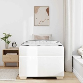 vidaXL Σκελετός Κρεβατιού Λευκό 90 x 200 cm Τεχνητό δέρμα