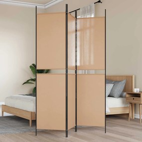vidaXL 3-Panel Room Divider Μπεζ 150 x 200 cm Ύφασμα