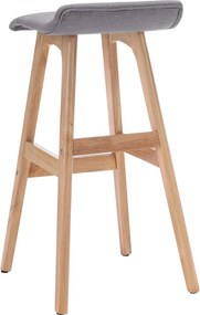 vidaXL Καρέκλα Μπαρ Ανοιχτό Γκρι Υφασμάτινη