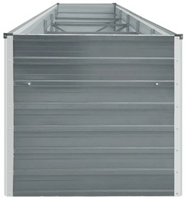 vidaXL Ζαρντινιέρα Υπερυψωμένη Γκρι 400x80x45 εκ. Γαλβαν. Χάλυβας
