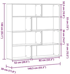 Βιβλιοθήκη Γωνιακή 4 Επ. Μαύρο 85x85x140 εκ Επεξεργασμένο Ξύλο - Μαύρο