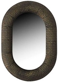 Καθρέπτης Οβάλ Lace 278-123-012 48x4x68cm Bronze Μέταλλο,Γυαλί