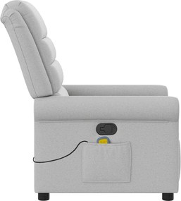 vidaXL καρέκλα ανάκλισης μασάζ Cloud Grey Fabric