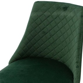 Καρέκλα Giselle pakoworld βελούδο σκούρο πράσινο-μαύρο χρυσό πόδι - Βελούδο - 096-000012