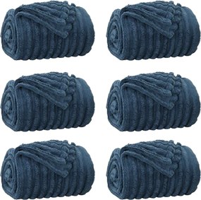 vidaXL Ριχτάρια 6 pcs Σκούρο μπλε 200 x 150 cm Μαλλί