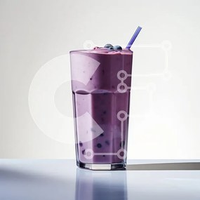 Intra Συλλεκτικό Ξύλινο Παζλ Plywood  4mm - Μωβ Smoothie σε ψηλό ποτήρι Σε Ξύλινο Κουτί - Διαστάσεις: 10x10 cm – 25 κομμάτια