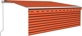vidaXL Αναδιπλούμενη τέντα Πορτοκαλί και Καφέ 4 x 3 μ Πολυεστέρας