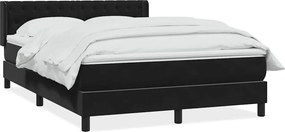 vidaXL Κρεβάτι Boxspring με Στρώμα Μαύρο 160x210 εκ. Βελούδινο