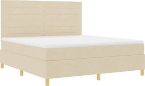 vidaXL Κρεβάτι με ελατήρια με στρώμα Κρεμ 180 x 200 cm ύφασμα