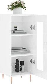 vidaXL Ντουλάπι Γυαλιστερό Λευκό 34,5x34x90 εκ. Επεξεργασμένο Ξύλο