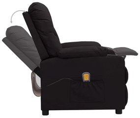 vidaXL Πολυθρόνα Μασάζ Μαύρη από Συνθετικό Δέρμα