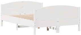 vidaXL Σκελετός Κρεβ. Χωρίς Στρώμα Λευκό 120x190 εκ Μασίφ Πεύκο