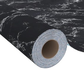 Μεμβράνη Αυτοκόλλητη για Έπιπλα Μαύρη Όψη Πέτρας 500x90 εκ. PVC - Μαύρο