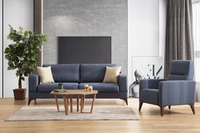 Stewehome Σετ καναπέ + πολυθρόνα 3 θέσεων Ανθρακίτης 222x98x86 cm