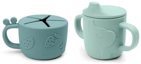 Σετ εκπαιδευτικό/snack ποτηράκι Done By Deer Deer friends Blue 2τμχ