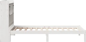 vidaXL Κρεβάτι Βιβλιοθήκη Χωρίς Στρώμα Λευκό 75x190 εκ Μασίφ Πεύκο