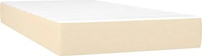 vidaXL Κρεβάτι Boxspring με Στρώμα Κρεμ 90x190 εκ.Υφασμάτινο