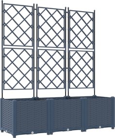 vidaXL Γλάστρα Κήπου 3 τμχ. Γκρι 120 x 40 x 143 εκ. PP
