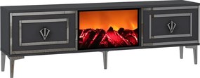 Stewehome Έπιπλο τηλεόρασης με εστία και ντουλάπι 150x30x41 cm