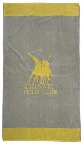 Πετσέτα Θαλάσσης 3889 Grey-Yellow Greenwich Polo Club Θαλάσσης 90x170cm 100% Cotton