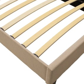 Κρεβάτι Mago pakoworld ύφασμα εκρού 100x200εκ