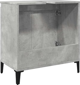 vidaXL Ντουλάπι Νιπτήρα Γκρι Σκυρ. 58x33x60 εκ. Επεξεργασμένο Ξύλο
