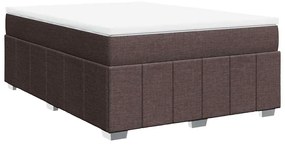 vidaXL Κρεβάτι Boxspring με Στρώμα Σκούρο Καφέ 140x190 εκ. Υφασμάτινο