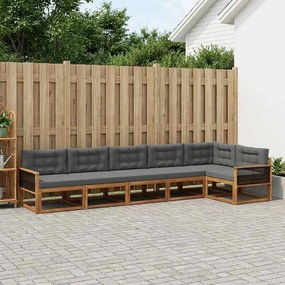 vidaXL Σειρά Καναπέ Εξωτερικού 6 pcs Φυσικό και Ανθρακί