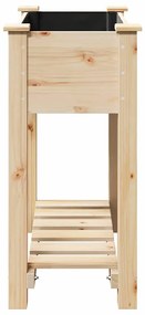 vidaXL Γλάστρα Κήπου με ράφι Μπεζ 71 x 37 x 76.5 εκ Στερεό ξύλο έλατου