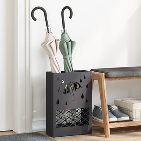 vidaXL Μαύρη Θήκη Ομπρέλας 28x12x41 εκ. Χάλυβας